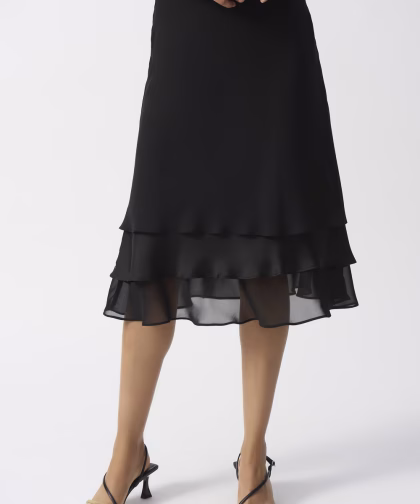 Ruffled Tiered Midi Skirt