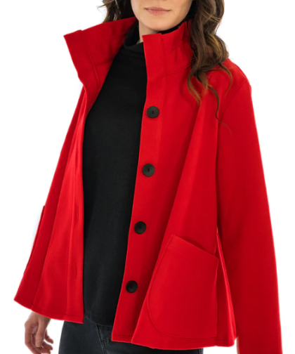 Wire Collar Button Front Jacket