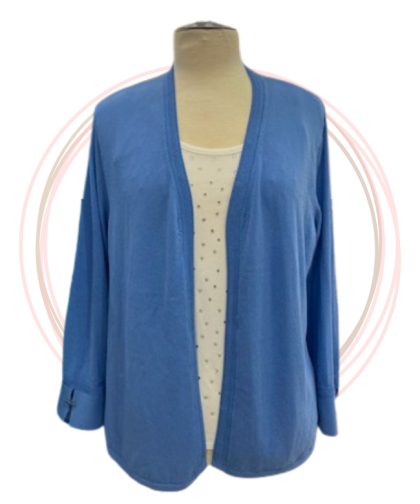 Open Front Blue Cardigan
