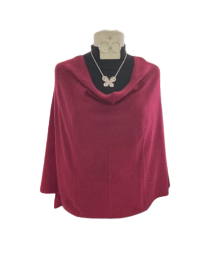 Maroon Cashmere Shawl Cover Up