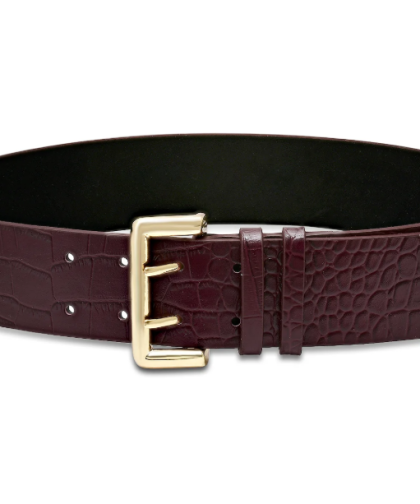 Laurel & Gold Burgundy Croc Holloway Belt