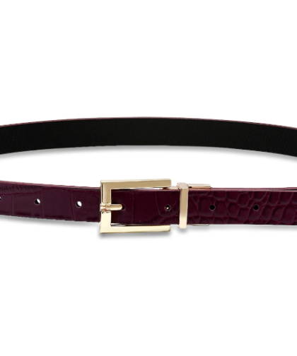 Laurel & Gold Pasadena Burgundy Black Reversible Belt