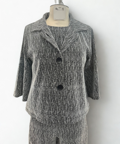 Damee Cropped Sparkle Silver Jacket