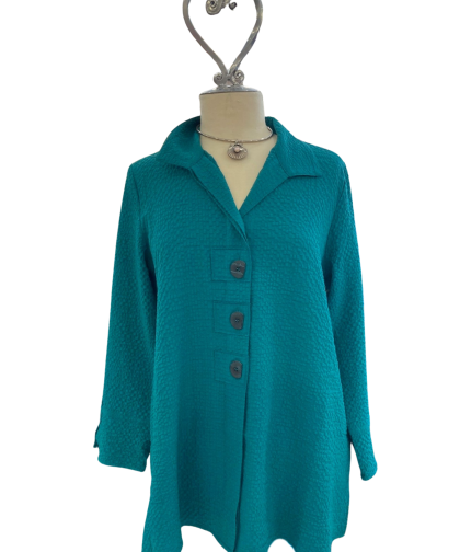 Habitat Everglade Crinkle Crepe Patch Button Tunic