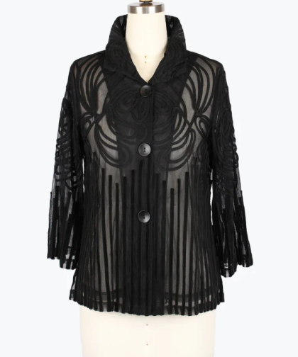 Damee Swirl and Stripe Soutache Jacket