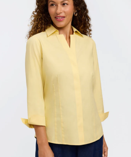 Foxcroft Taylor Lemon Pinpoint Shirt