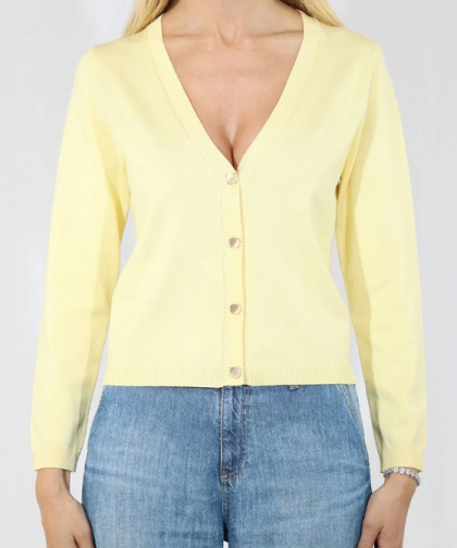 Metric Knits V-Neck Long Sleeve Crop Sweater