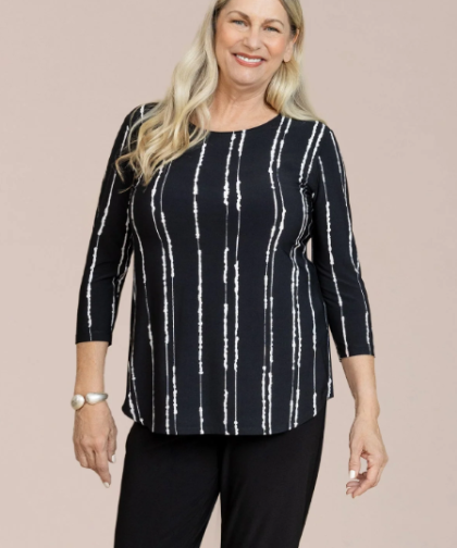 Sympli Go To Classic 3/4 Sleeve Print Tee