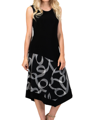 Scapa Black Print Swing Dress