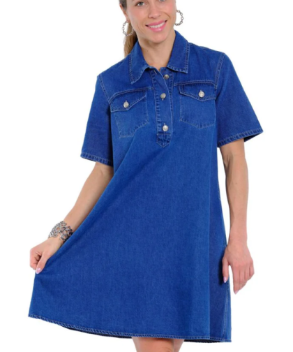 Lior Kent Collared Denim Dress