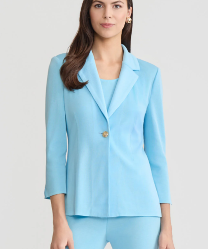 Ming Wang Tailored Single-Button Knit Jacket