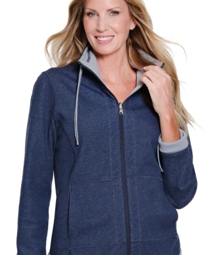 Multiples Plus Size Reversible Zip-Up Knit Jacket