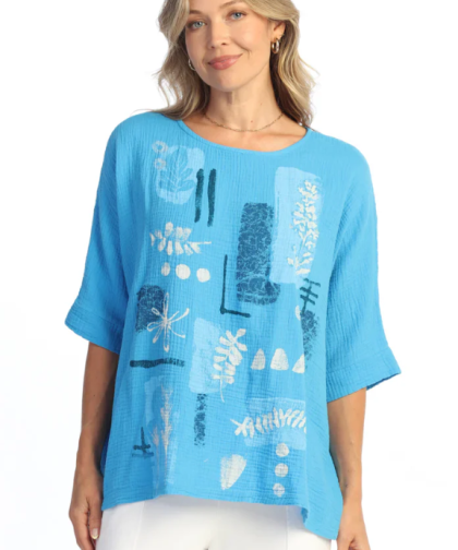 Jess & Jane "Mali Terra" Mineral Wash Double Gauzy Boxy Top