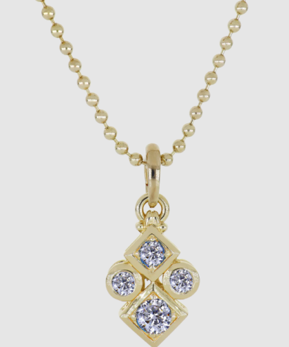 John Medeiros 4 Stone Gold Necklace 20"