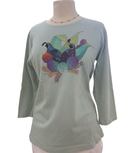 Sabaku Soft Sage Desert Dress Up 3/4 Sleeve Tee
