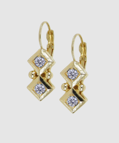 John Medeiros 2 Stone French Wire Earrings