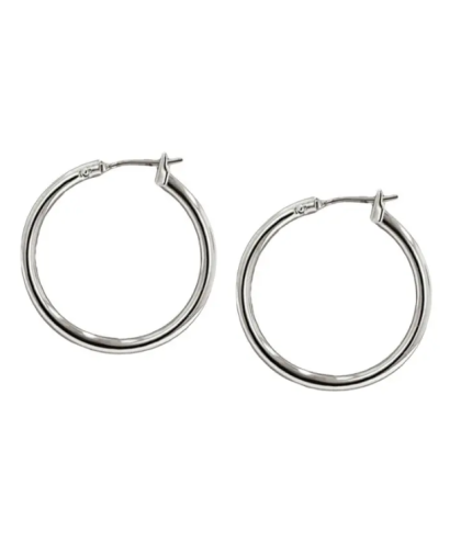 John Medeiros Small Rhodium Hoop Earrings