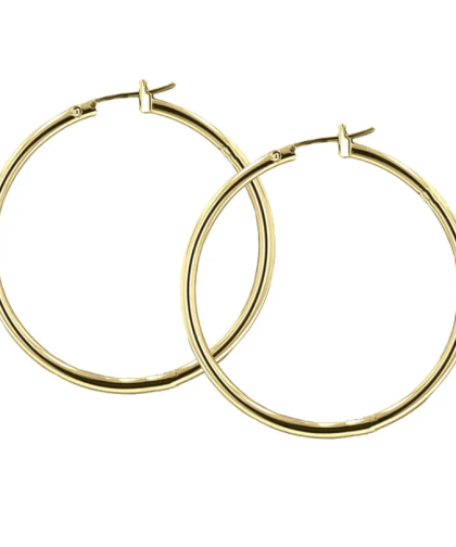 John Medeiros Large Gold Hoop Earrings
