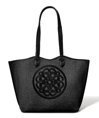 Brighton Black Bruna Large Straw Tote