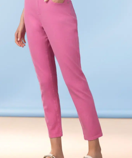 Alison Sheri Pink High Rise Slim Fit Stretch Pant