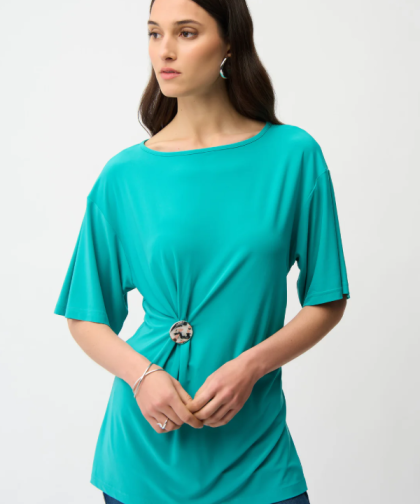 Joseph Ribkoff Fit and Flare Tunic with Brooch