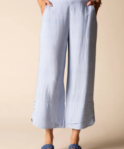 Habitat Cornflower Soft Rayon Jacquard Wide Leg Crop Pant