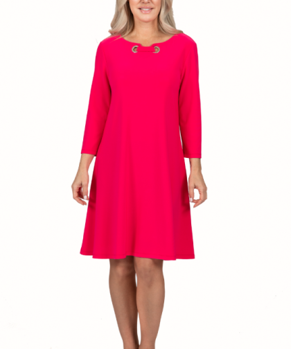 Scapa Boatneck Fuchsia 3/4 Sleeve Dress