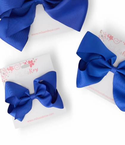 Mila & Rose Royal Blue Grosgrain Hair Bow