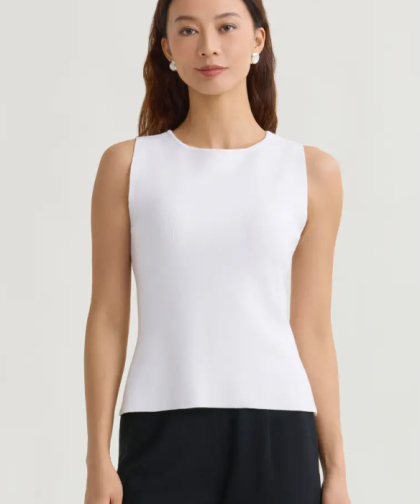 Ming Wang 23" White Knit Tank