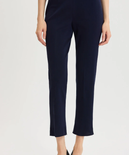 Ming Wang Petite Indigo Knit Straight-Leg Ankle Pants