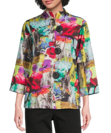 Ali Miles Woven Button Front Jacket