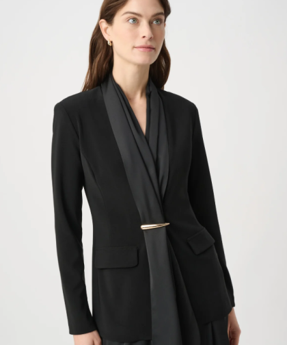 Joseph Ribkoff Black Scarf Collar Blazer