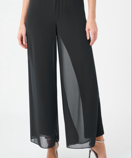 Joseph Ribkoff Chiffon Wide-leg Pull-on Pant | Black