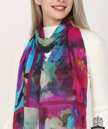 Love's Pure Light King of Flowers Silk Modal Scarf