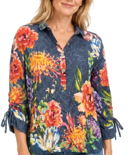 John Mark Multi Floral Woven Top