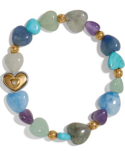 Brighton One Heart Multi Bead Stretch Bracelet